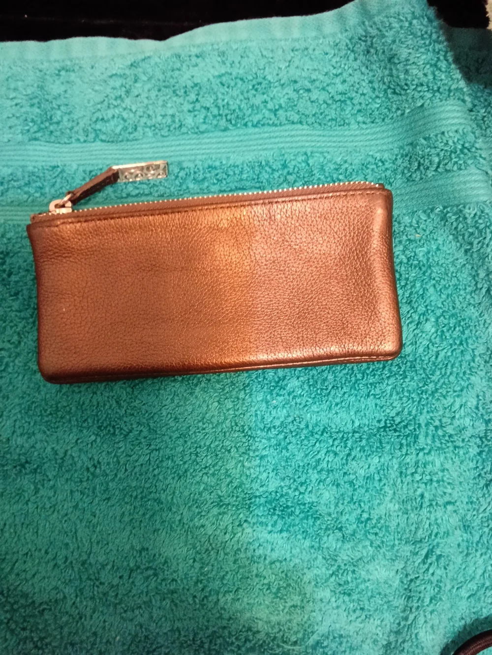 Brighton Pretty Tough Olive Studded Leather Zip Wallet - Classic RFID